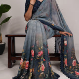 Stunning Flower Printed Saree Collection