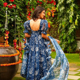 Presenting New Party Wear Look Organza Taby Silk Gown With Dupatta