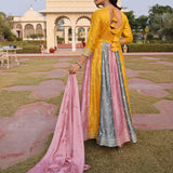 Multi Colored Rangoli Silk Gown