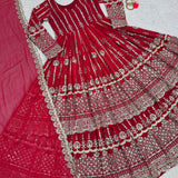 Trending Red Heavy Top Lehenga