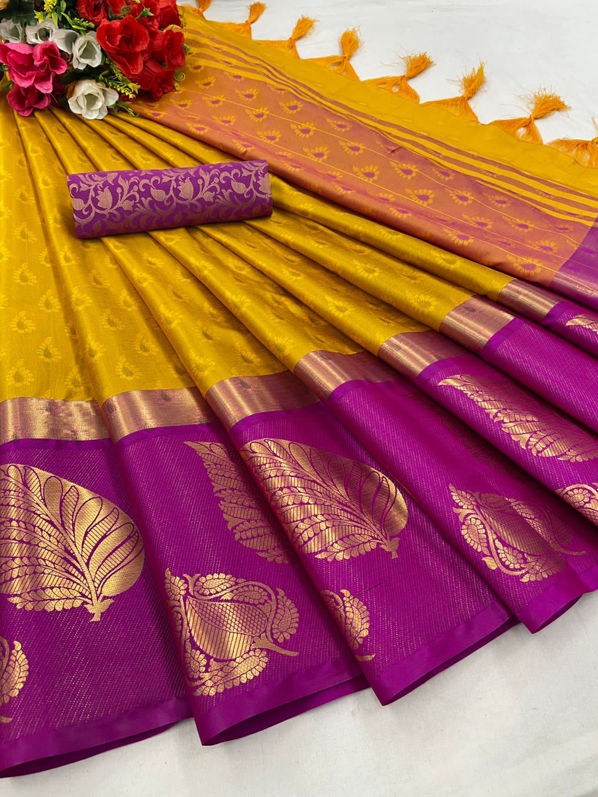 Launching mercerised cotton silk Saree