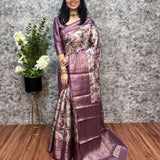 Digital Floral Printed Silk Saree