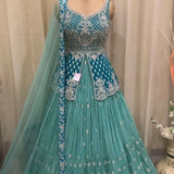 Bridal Sea Green Georgette Lehenga