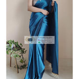 Beautifull Satin Saree With Lace Border