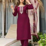 Ethnic Maroon Straight Kurta