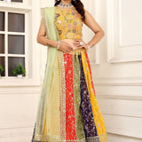 Beautufull Colored Georgette Silk Lehenga