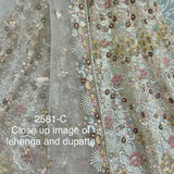 Finely Arranged Multi Color Sequins with Zari Partywear Lehengacholi