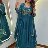 Designer Aliya Cut Silk Suit