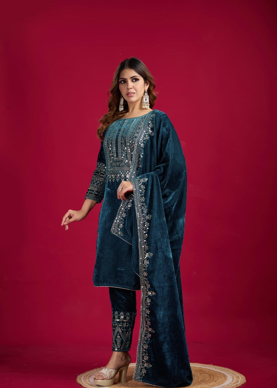 Designer Party Wear Look Top-Dupatta