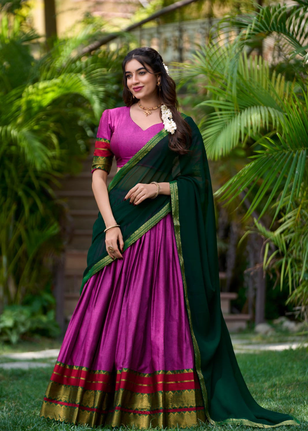 Festive Zari Weving Silk Lehenga