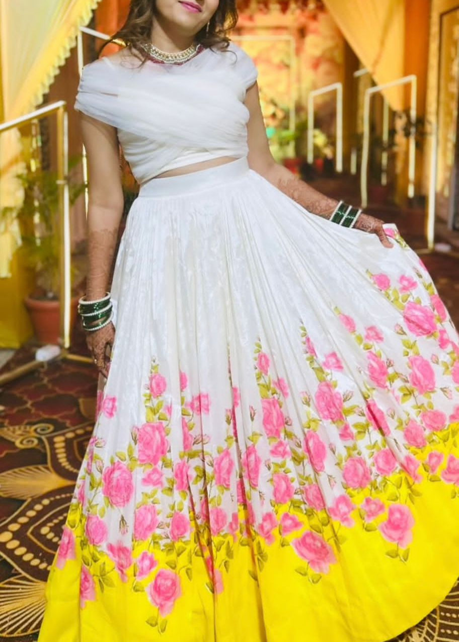 Elegance Haldi Special Printed Lehenga