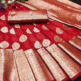 Beautiful Gold Zari Weaving With Rich Pallu Saree