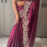 Pure Sattin Partyweat Georgett Silk Saree