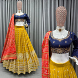 Yellow  Sequnce Work Lehngha Choli