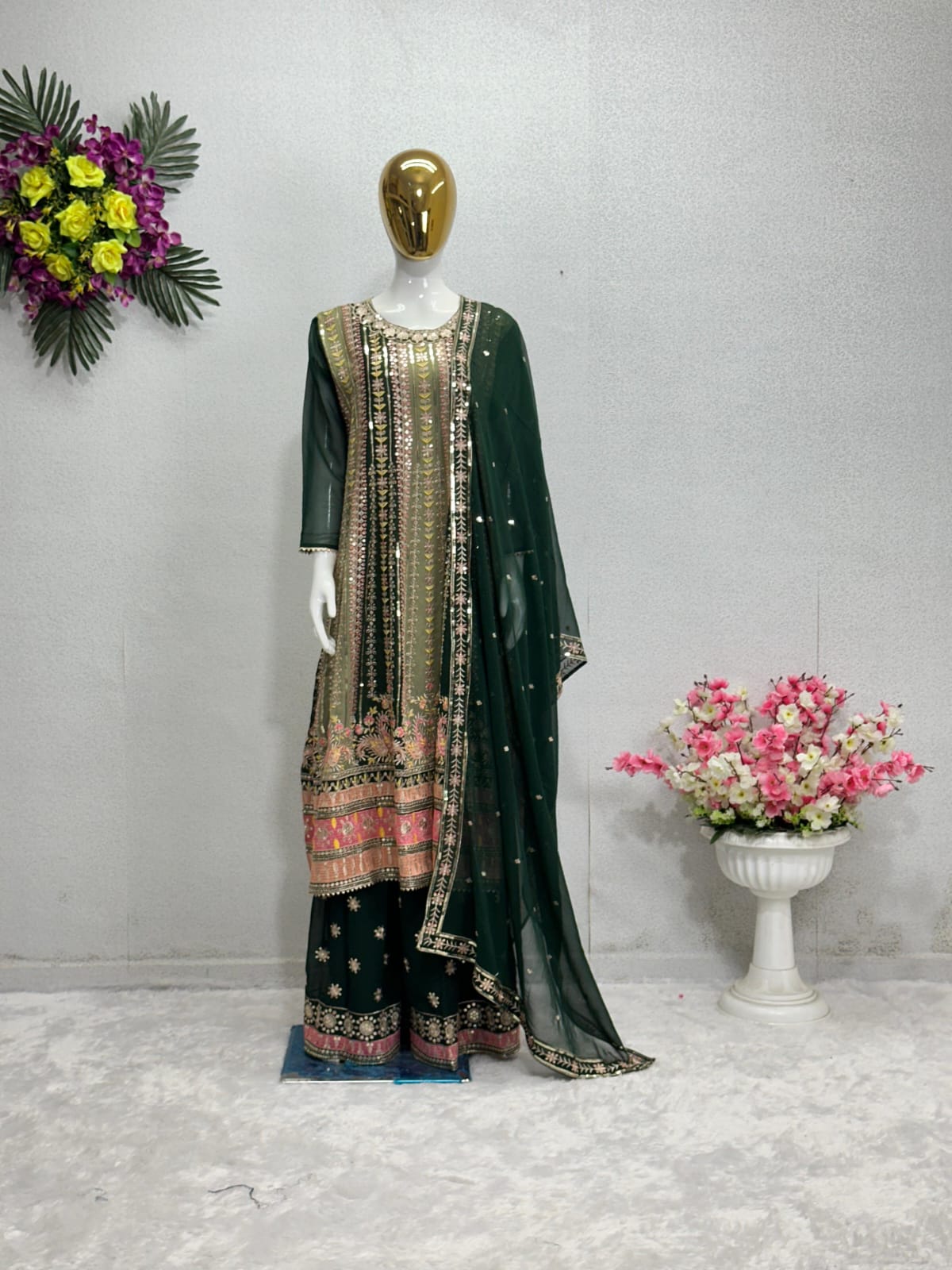 Designer Sequence Work Top Sharara