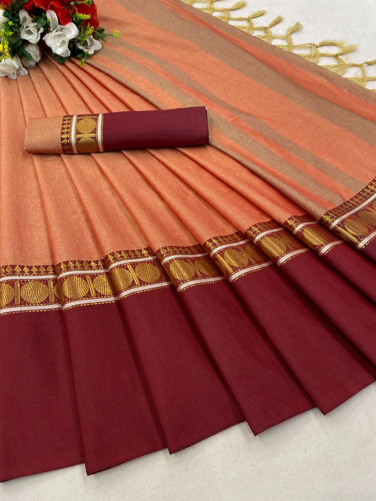 Beautiful  Tone  colour saree