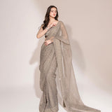 Modern Georgette  Swarovski Diamond Saree