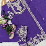 Brighter Violet Viscose Silk Suit