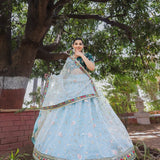 Glam Ethnic Colorfull Orgaza Lehenga