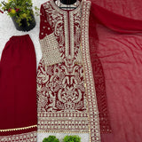 Designer Party Wear Look Top-Plazzo