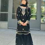 Bollywood Black Chinon Suit