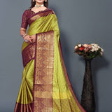 Beautiful zari weaving silk saree