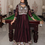 Shiny Rangoli Silk Anarkali Gown