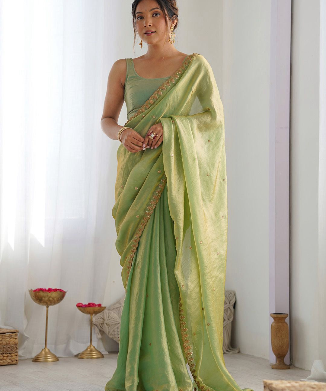 Designer Fendy Satin Silk Saree