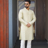 Presenting new heavy j-card silk with amboj work traditional kurtas