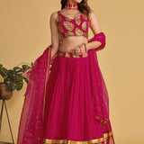 Sparkal Pink Georgette Lehenga