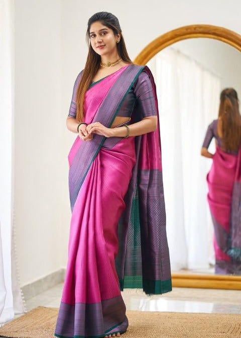 Beautiful Art Silk Jacquard Border Saree