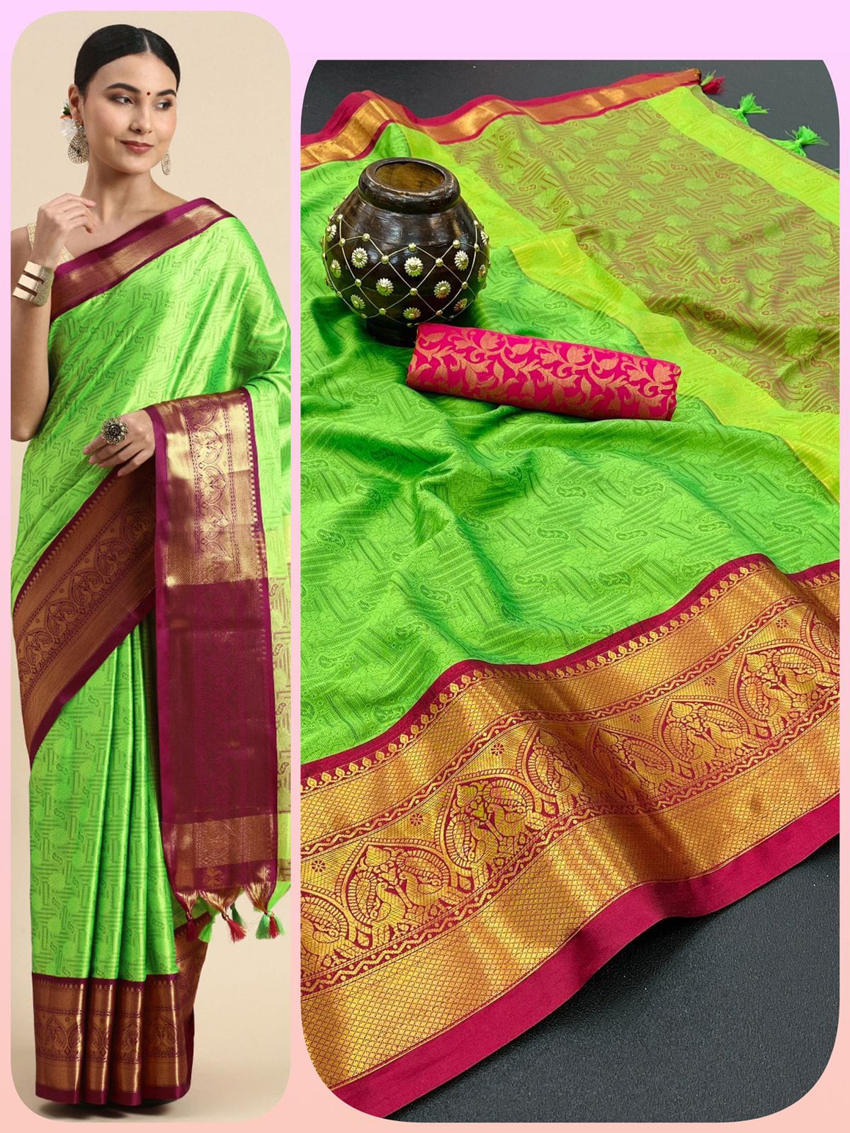 Launching mercerised cotton silk Aura Saree