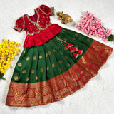 Royalty Kids  Zari Weaving Diamond Work Lehenga