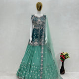 Bridal Sea Green Georgette Lehenga