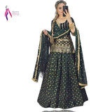 Georgette Green Top Lehenga