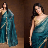 Crafted Cutwork Golden Sequance Saree