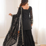 Black Lovely Georgette Suit