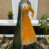 Mustard Party Look Anarkali Gown