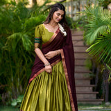 Festive Zari Weving Silk Lehenga