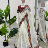 White Designer Wedding Saree