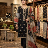 Black Embroidered Chanderi Suit