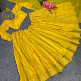 Attractive Yellow Embroidered Lehenga