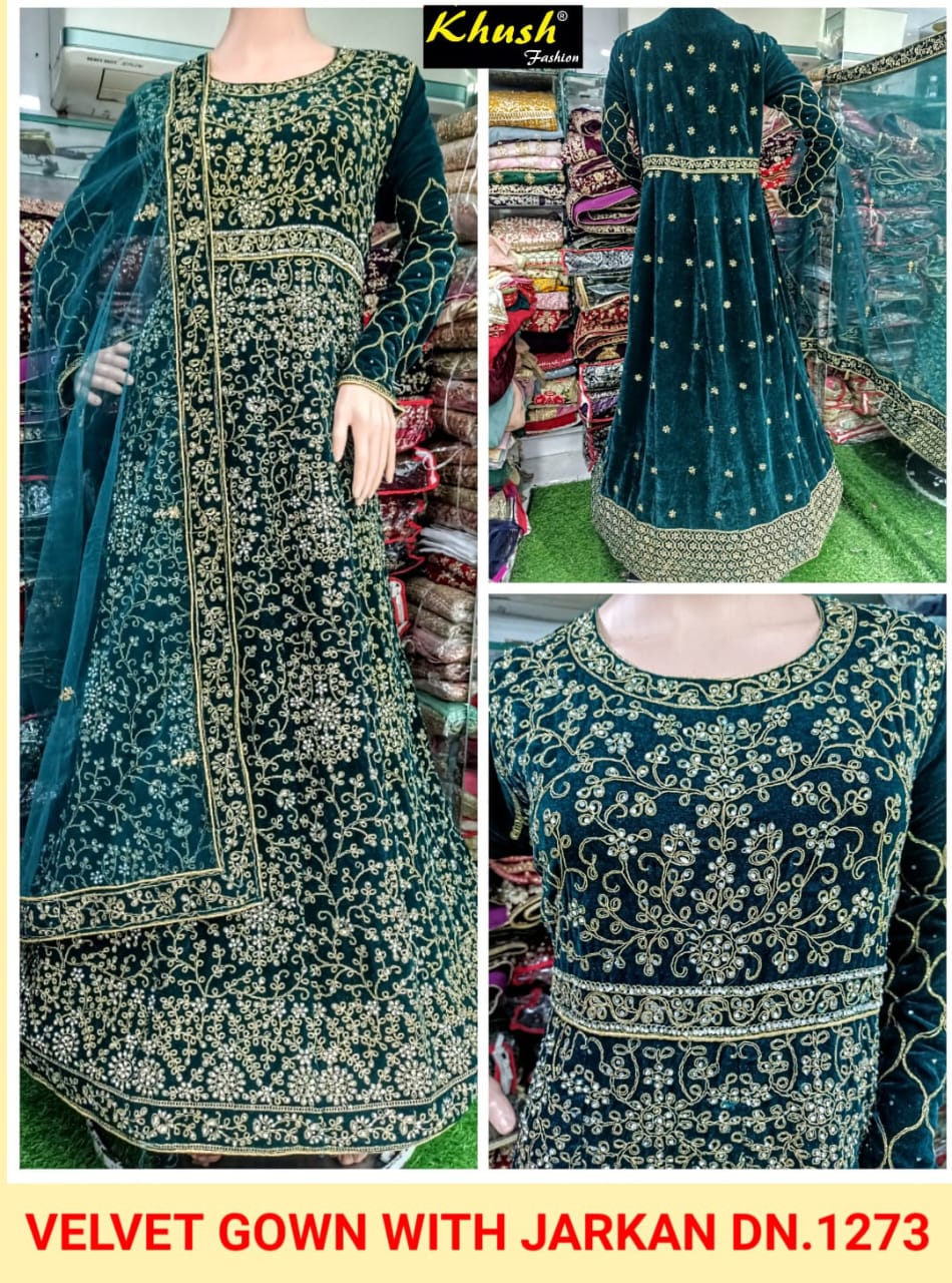 Heavy Embroidered Gown Velvet Collection