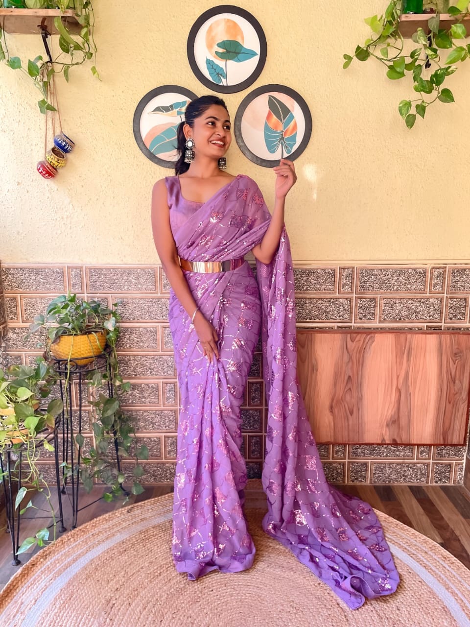 Gorgeous Sequnce Work Saree