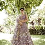 Purple Wedding Embroidered Lehenga