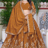 LUSTROUS GOLD CRUSH LEHENGA