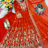 Stunning Embroidered Georgette Gown