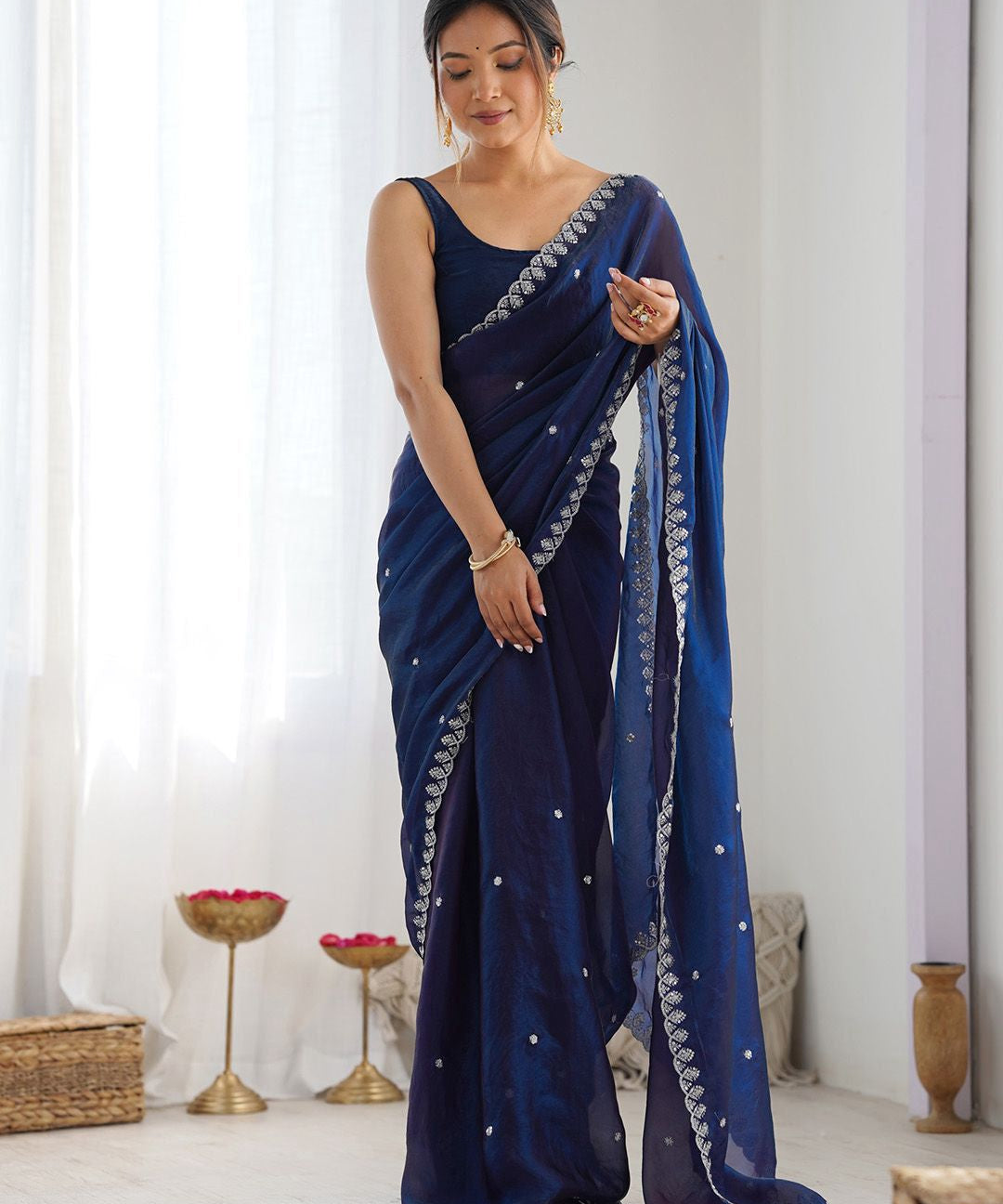 Designer Fendy Satin Silk Saree