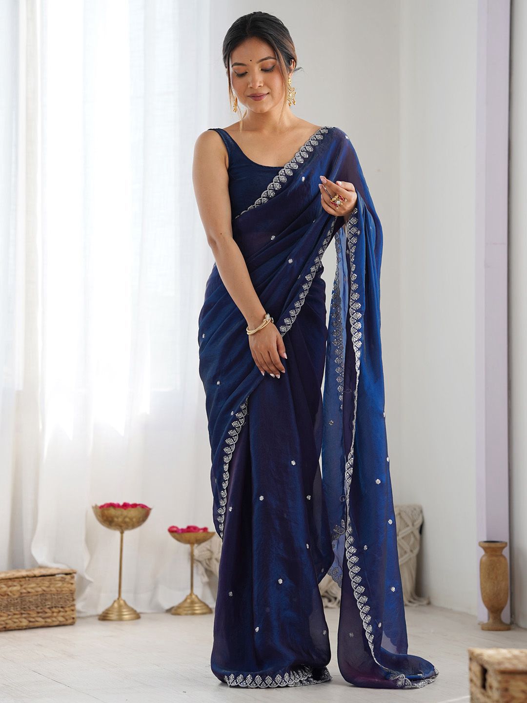 Designer Fendy Satin Silk Saree