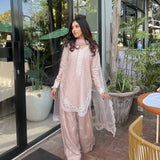Peach Roman Silk Suit